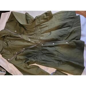 New, Olive Green Lightweight Hooded Windbreaker Jacket